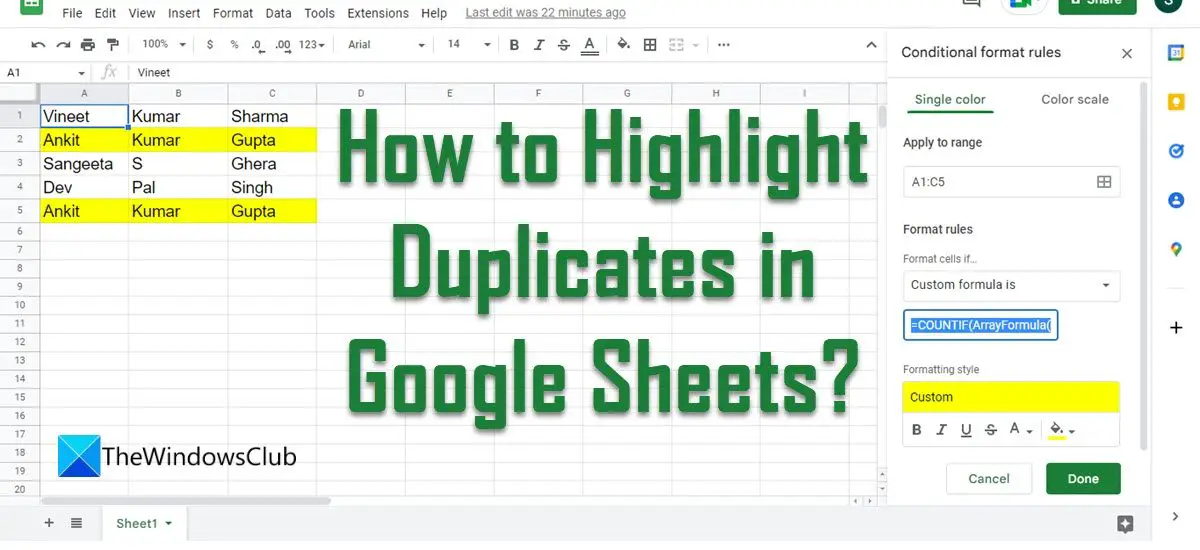 C Mo Resaltar Duplicados En Google Sheets