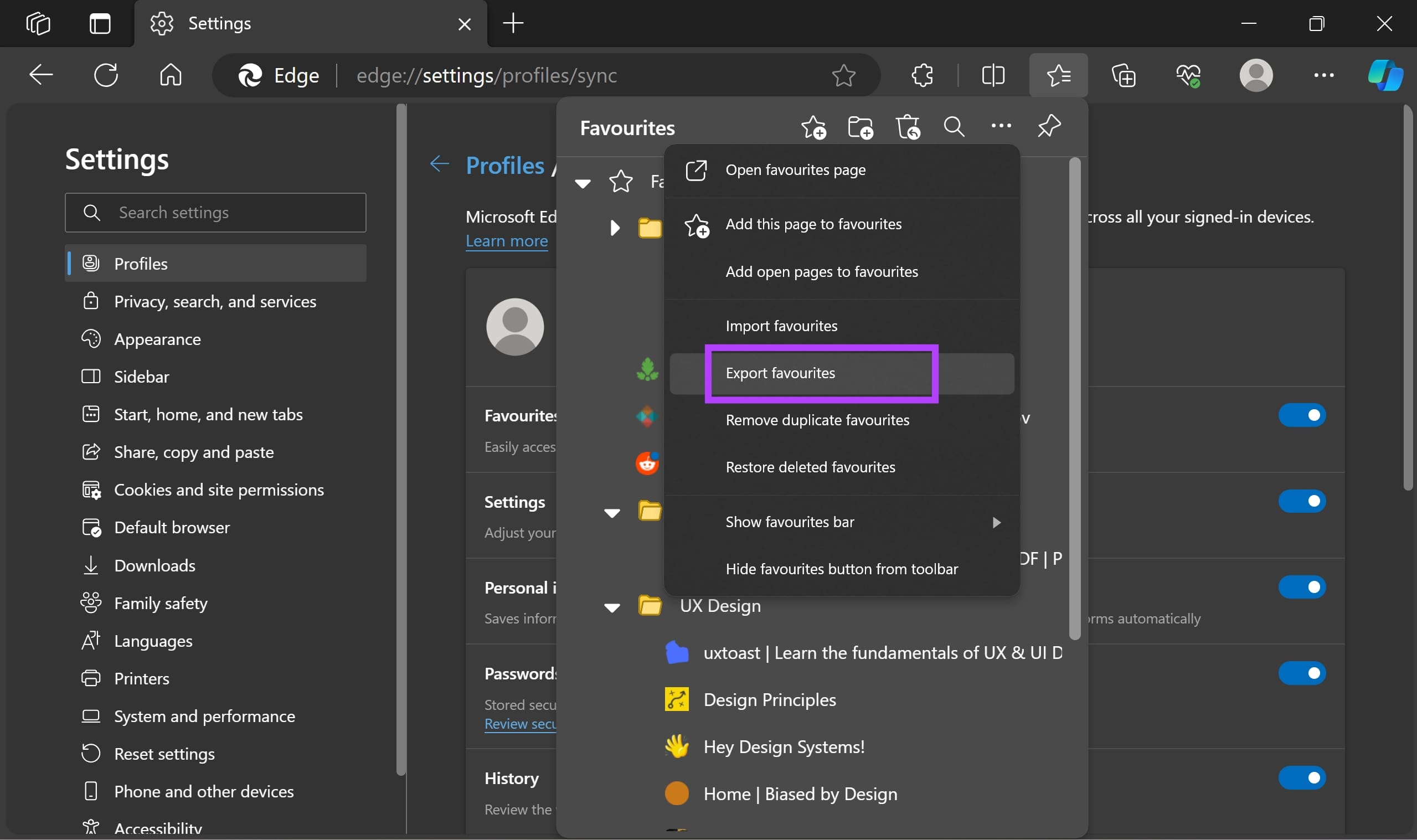 Jak přenést oblíbené položky nebo záložky Microsoft Edge v systému Windows