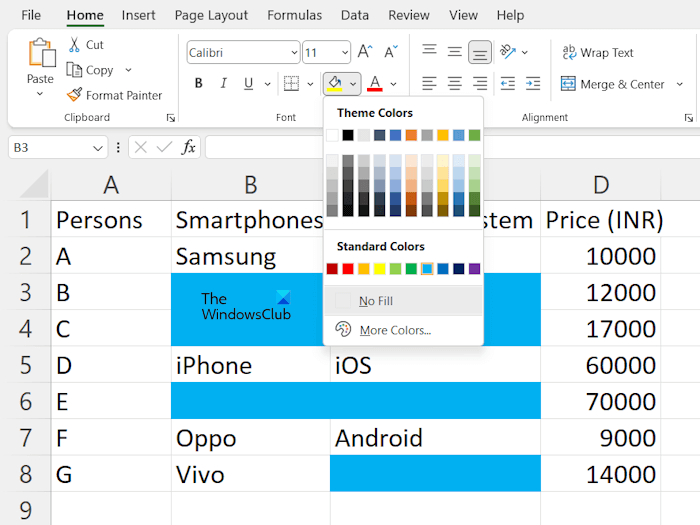Alle zusammengeführten Zellen müssen die gleiche Größe haben. Excel