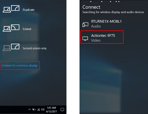 Comment se connecter à un projecteur ou à un PC sur Windows 10 PC