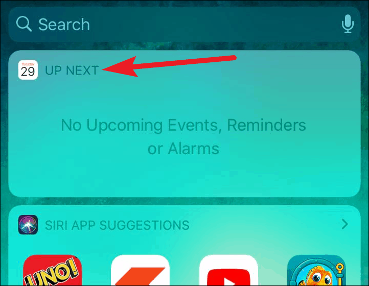 Où se trouvent le widget « Up Next » et l'alarme dans iOS 14