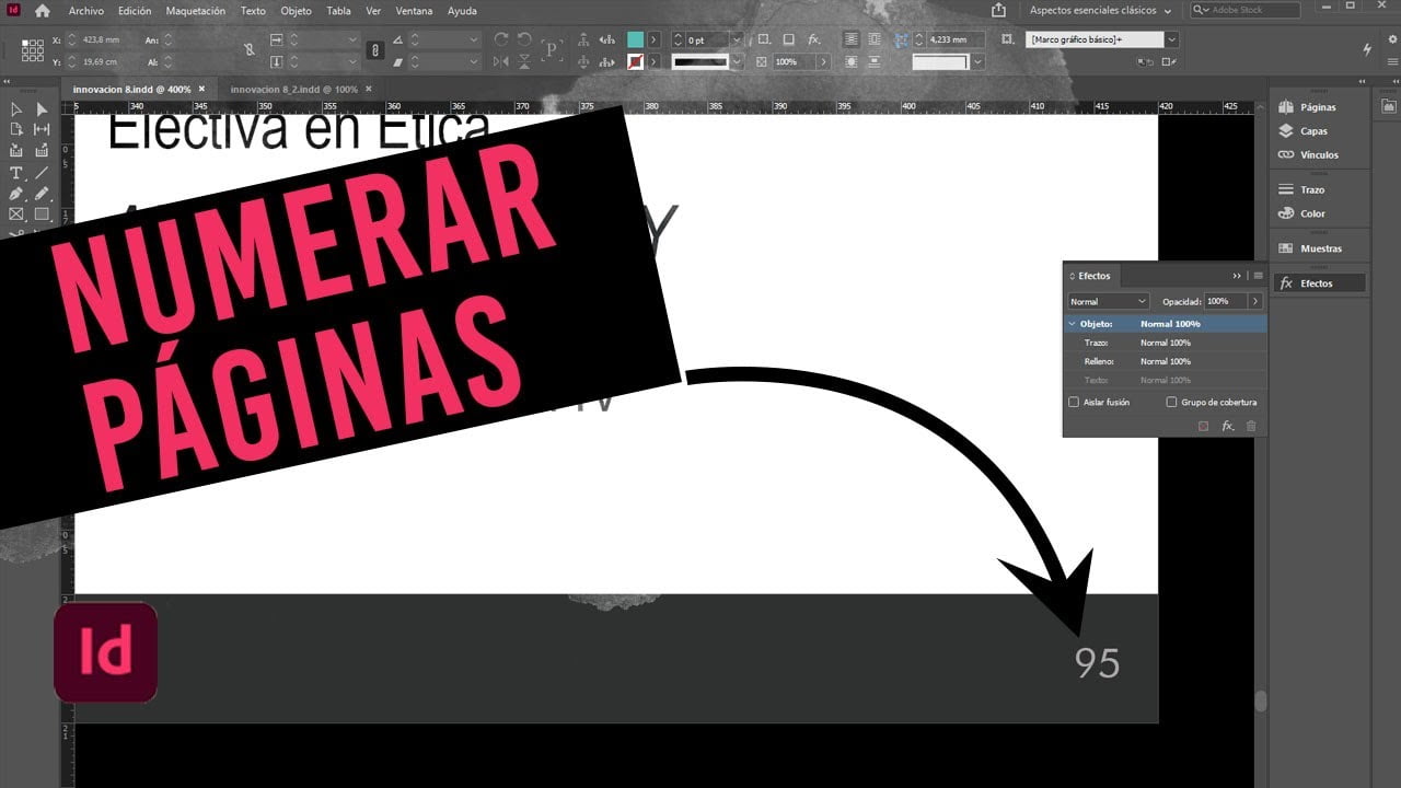 Comment faire démarrer la numérotation sur une autre page Indesign