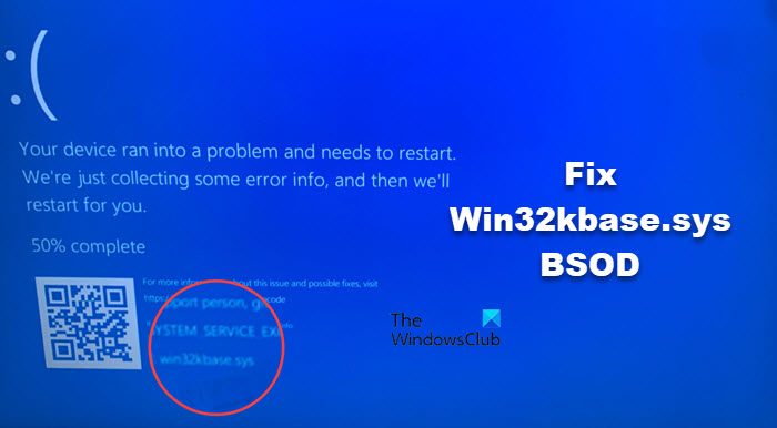 Win Bsof Correction de l'erreur BSOD Win32kbase.sys sous Windows 11/10 - Tiempo ...
