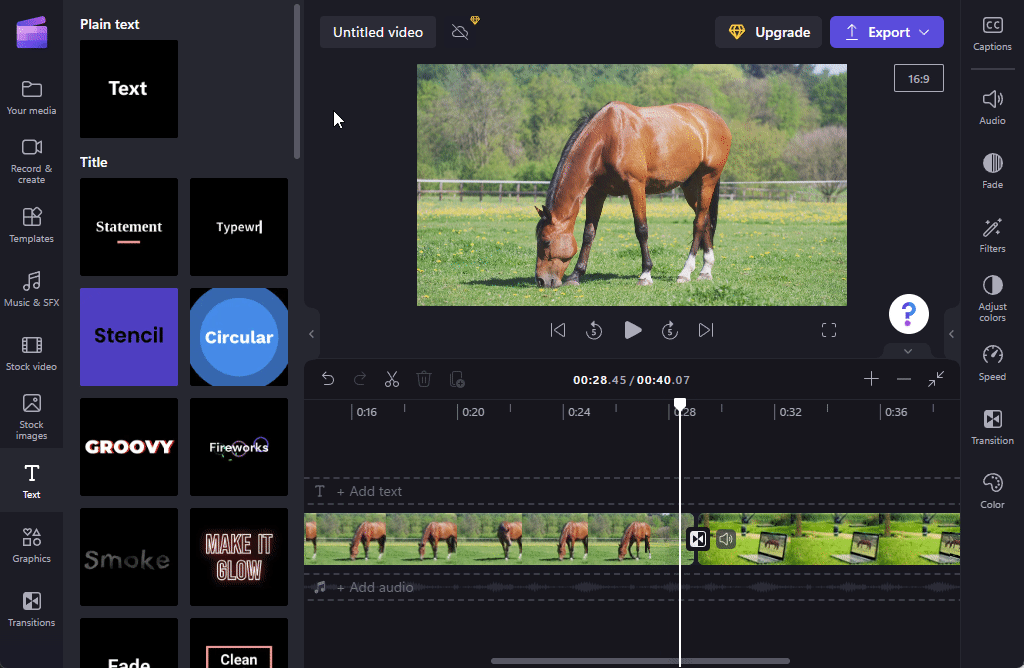Cómo añadir transiciones en Clipchamp