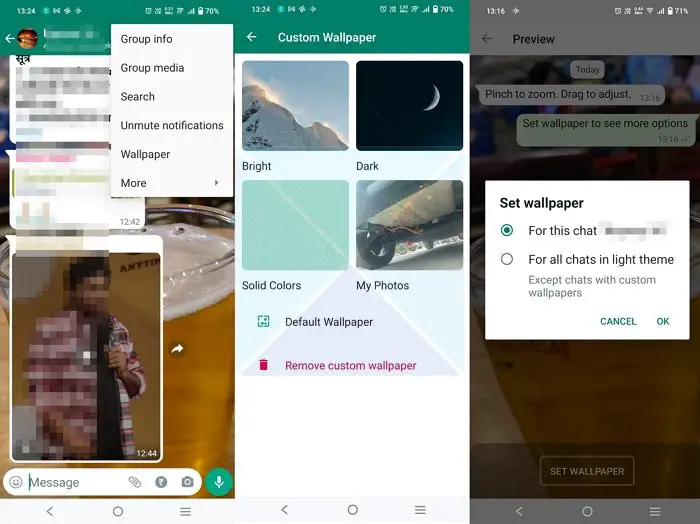 How to change Group Chat Wallpaper in WhatsApp