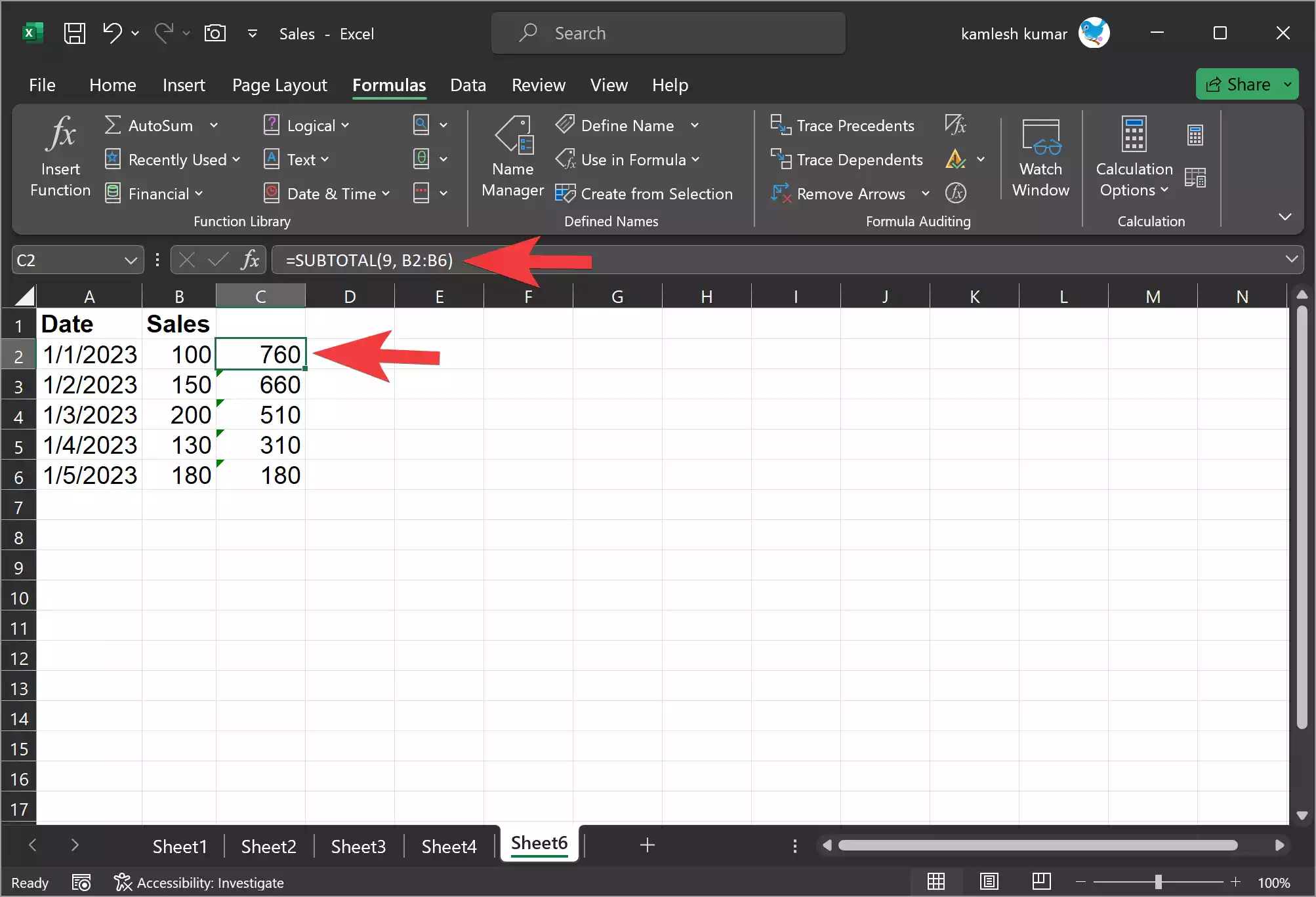 How to Use SUBTOTAL Function in Microsoft Excel?