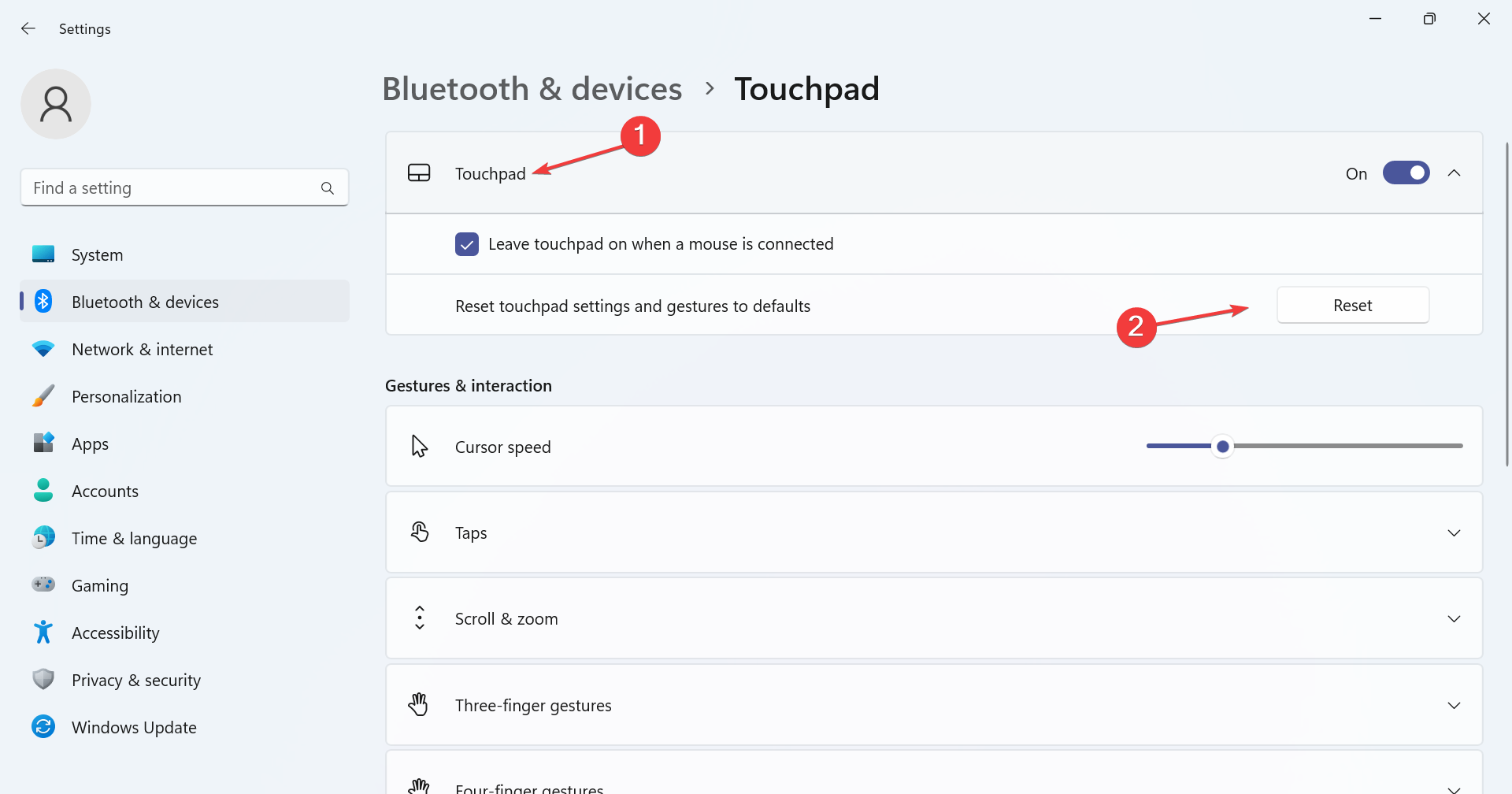 Fix Touchpad klickt, bewegt sich aber nicht unter Windows 11