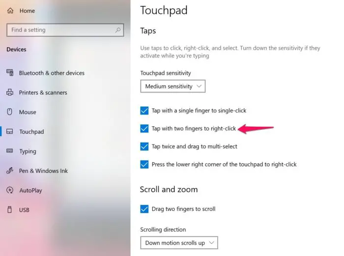 How to enable Two Finger Tap for Right Click in Windows 11/10