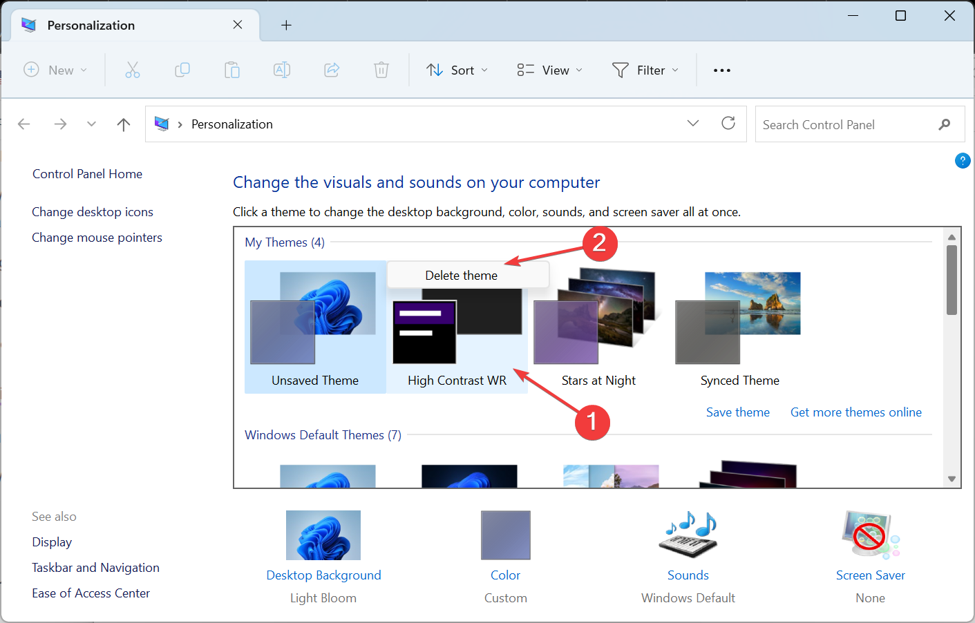 How to Remove a Theme on Windows 11 (Change or Delete it)