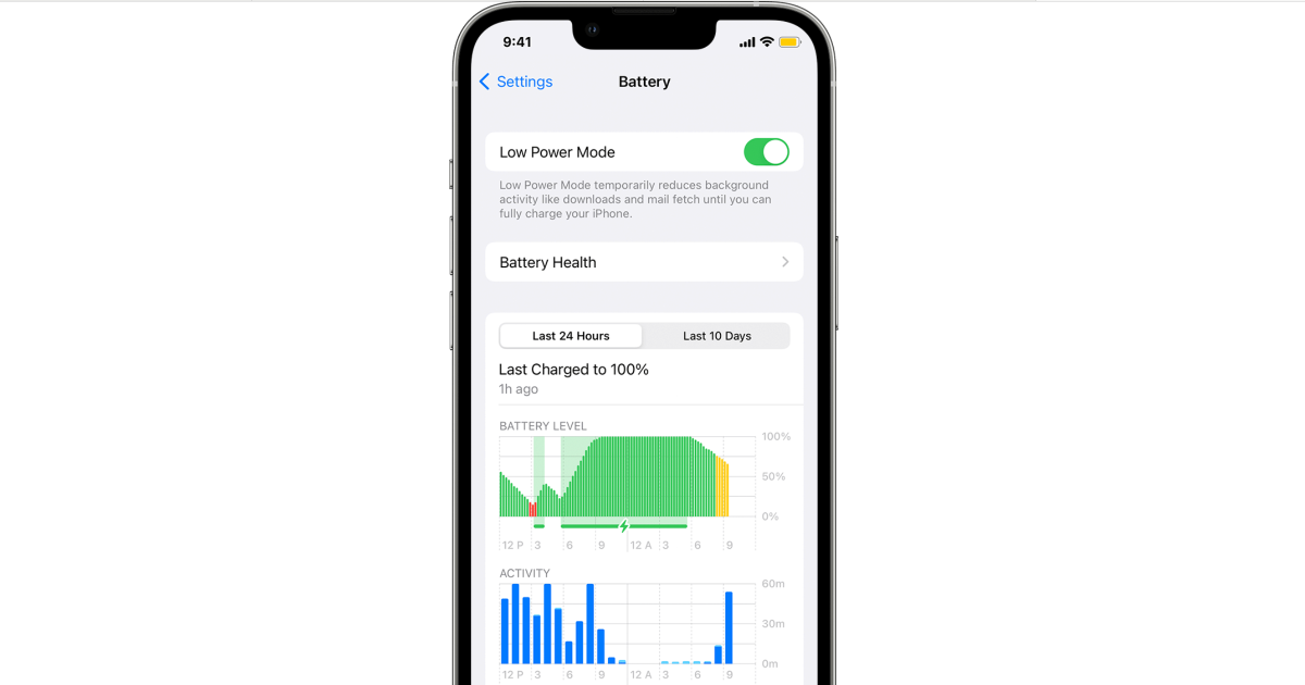 Por que o ícone da bateria do meu iPhone está amarelo? Como tornálo