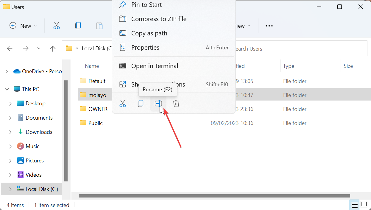 4 Steps to Change your User Folder Name on Windows 11