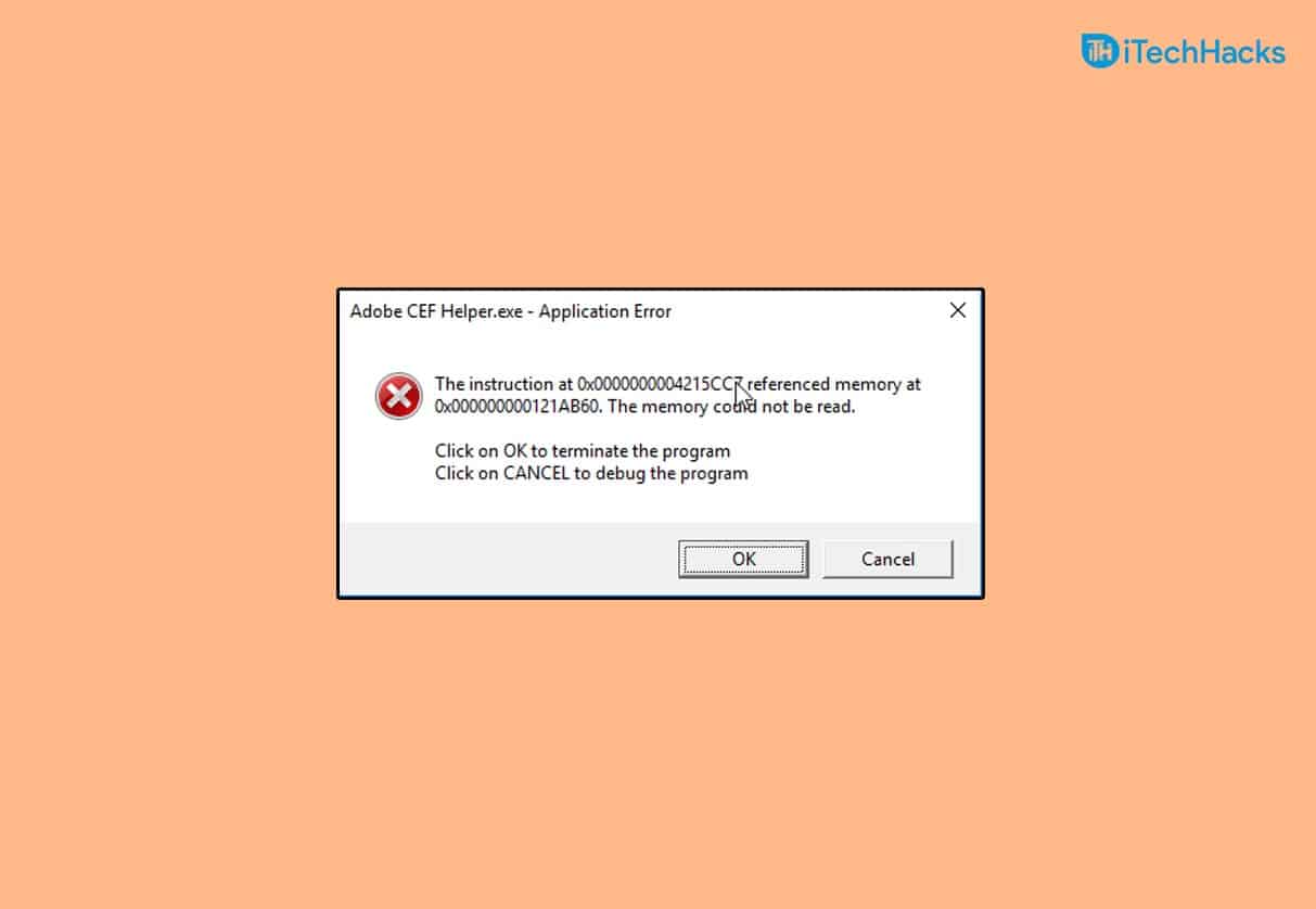 Correggi Adobe CEF Helper.exe che causa un aumento della CPU nel PC Windows