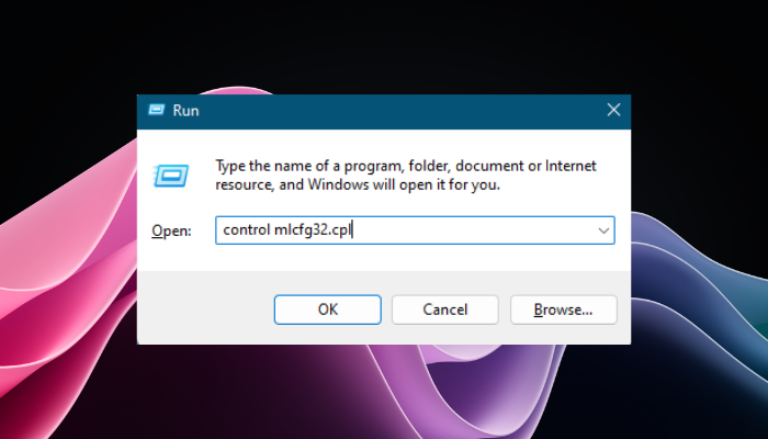Outlook mail missing from Control Panel
