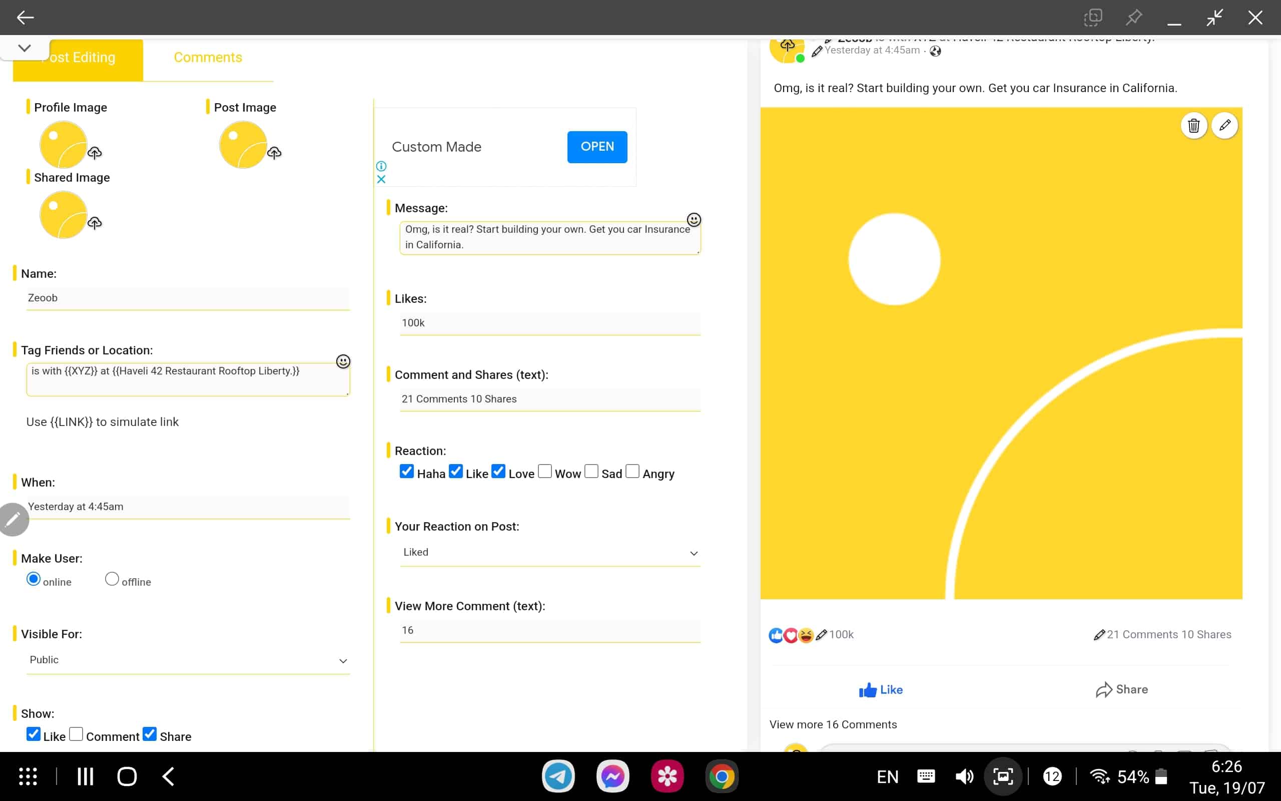 Facebook、チャット、WhatsAppの偽のスクリーンショットを作成する | 偽物を作る