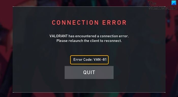 Valorant Connection Error van 135、68、81 WindowsPC [修正]