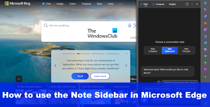 Microsoft Edge でノート サイドバーを使用する方法