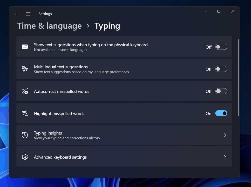 Hoe u toetsenbordautocorrectie uitschakelt op Windows 11