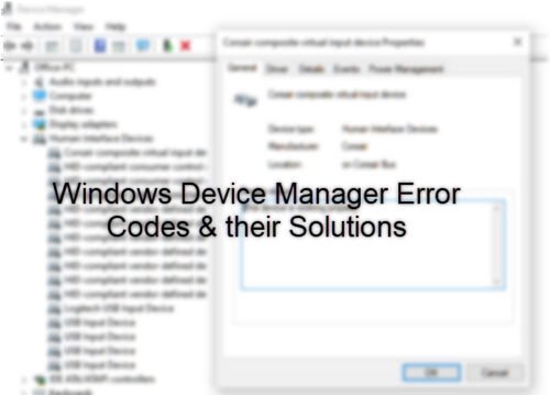 Lijst met foutcodes van Apparaatbeheer op Windows 11/10 samen met ...