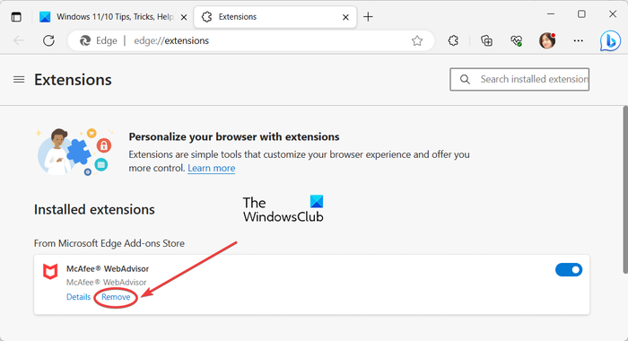 Hur man tar bort McAfee WebAdvisor från Windows 11/10 - Tiempo de Frikis