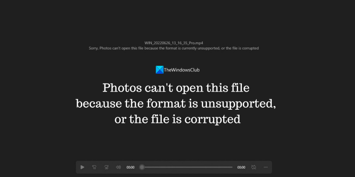 Foton kan inte öppna den här filen eftersom formatet inte stöds eller ...