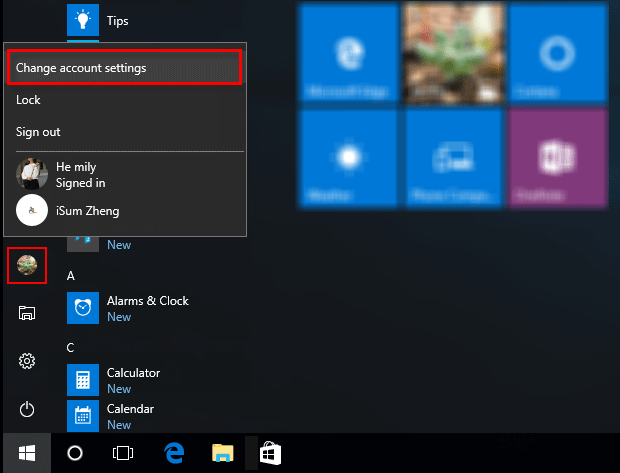 サインイン画面を表示したアカウント名を変更する方法