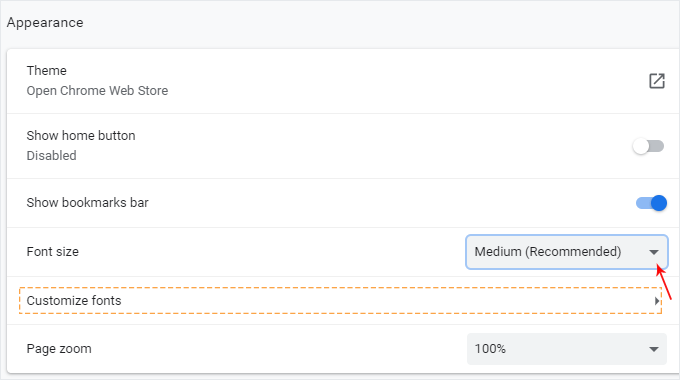 Cómo cambiar el tamaño de la fuente en el navegador web
