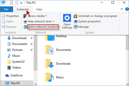 Jak přidat síťové umístění ručně v systému Windows 10