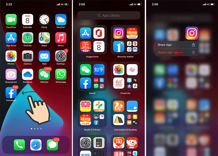 Como excluir aplicativos ocultos que não estão na tela inicial do iPhone