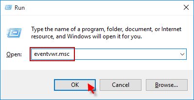 Przeczytaj dzienniki przeglądarki zdarzeń dla sprawdzania biurka w systemie Windows 10
