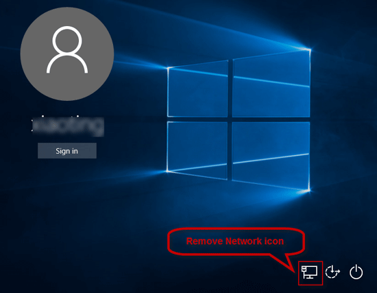2 formas de eliminar el icono de red de la pantalla de inicio de sesión de Windows 10