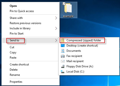 Cómo crecer y descomponer los archivos en Windows 10 sin el software Winzip