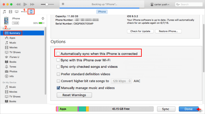 iTunesがiPhone/iPad/iPodと同期しないようにする方法