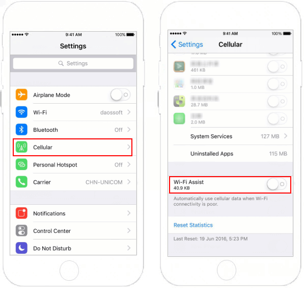 Vypněte Wi-Fi a vyhnout se plýtvání celulárním