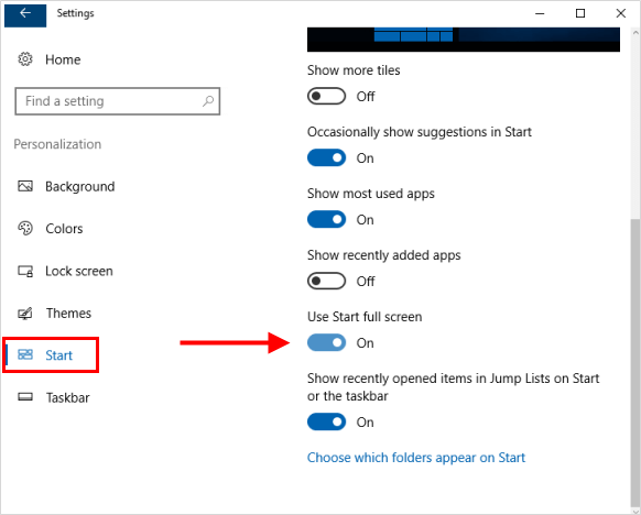 Comment redimensionner le menu de démarrage de Windows 10 et le rendre plein écran