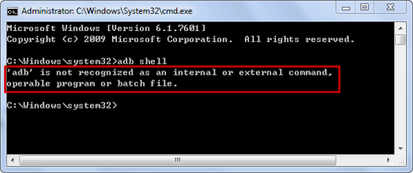 Errore di correzione: ADB non può essere riconosciuto come comando