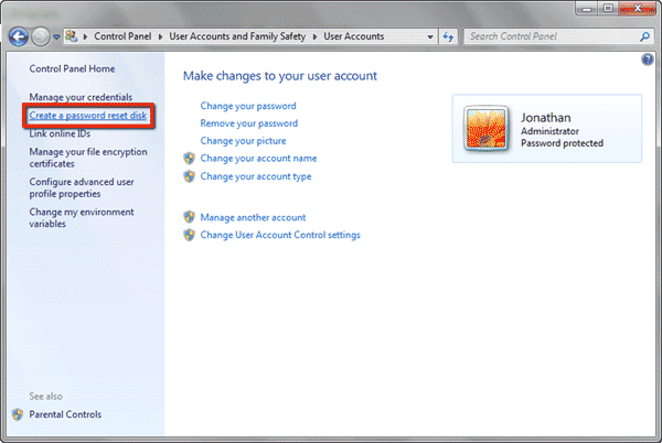 Solucionar "Crear enlace de disco de restablecimiento de contraseña no funciona" en Windows 10