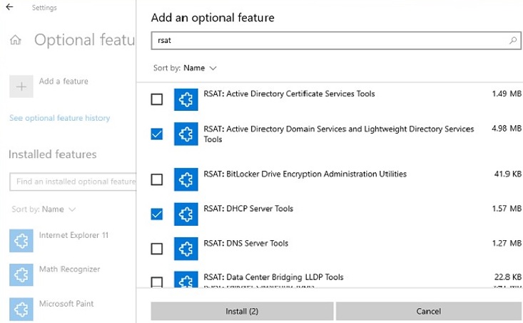 Sådan installeres Remote Server Administration Tools (RSAT) på Windows