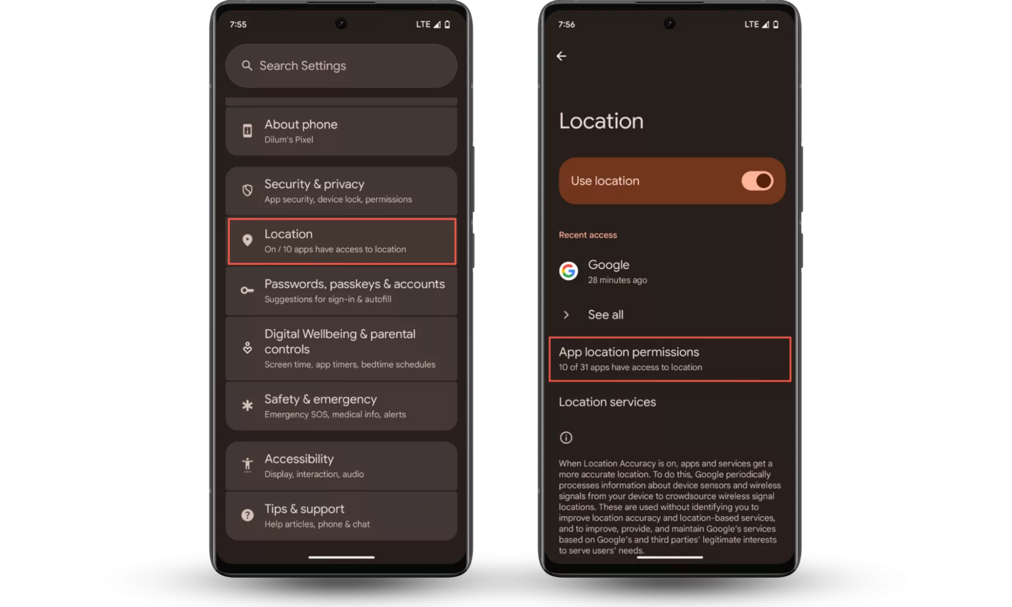 Cómo cambiar la ubicación en Android