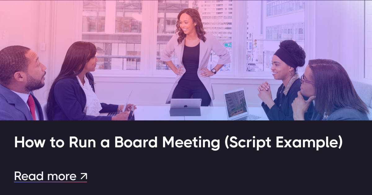 Cómo ejecutar una reunión de la junta (ejemplo de script)