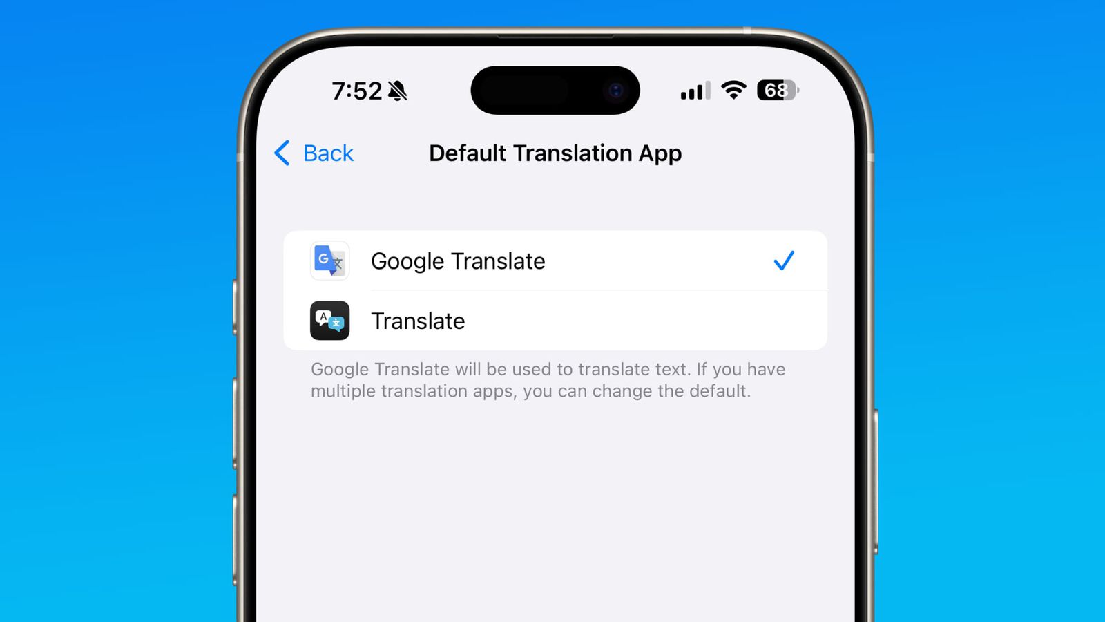 Jak nastavit Google Translate jako výchozí překladovou aplikaci na iPhone