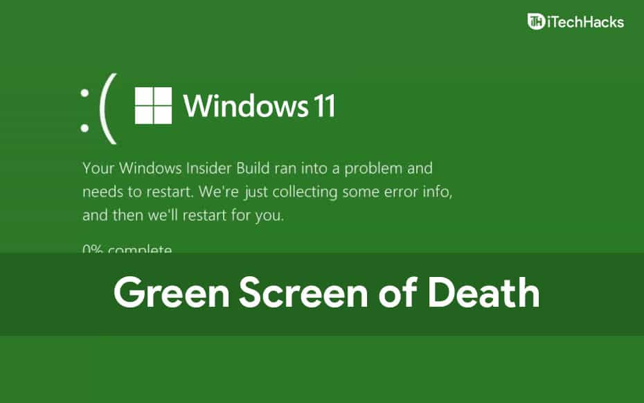 Hur man åtgärdar Windows 11 Green Screen of Death Crash Error