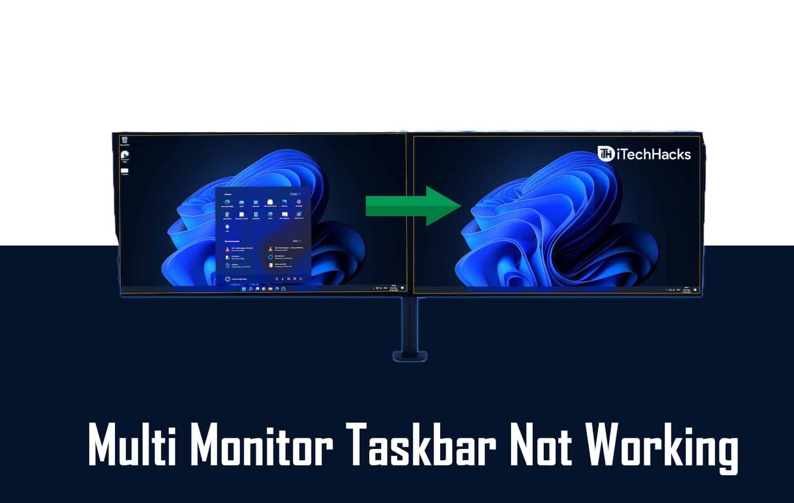 Corrigir a barra de tarefas multi monitor do Windows 11 que não funciona corretamente