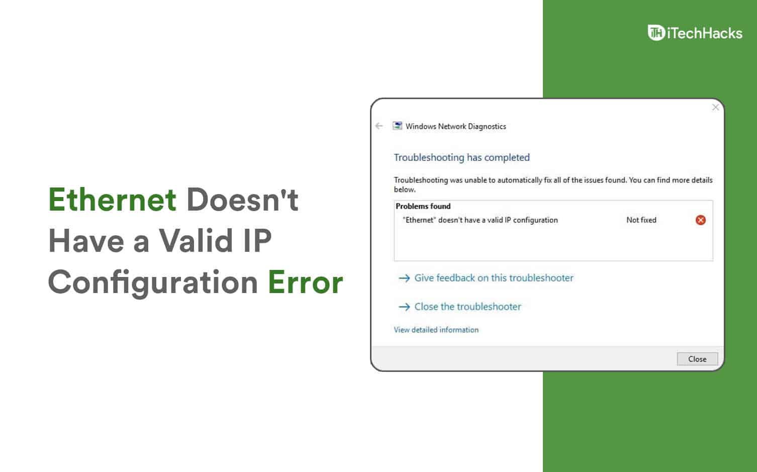 Cómo arreglar Ethernet no tiene un error de configuración de IP válida en Windows 11