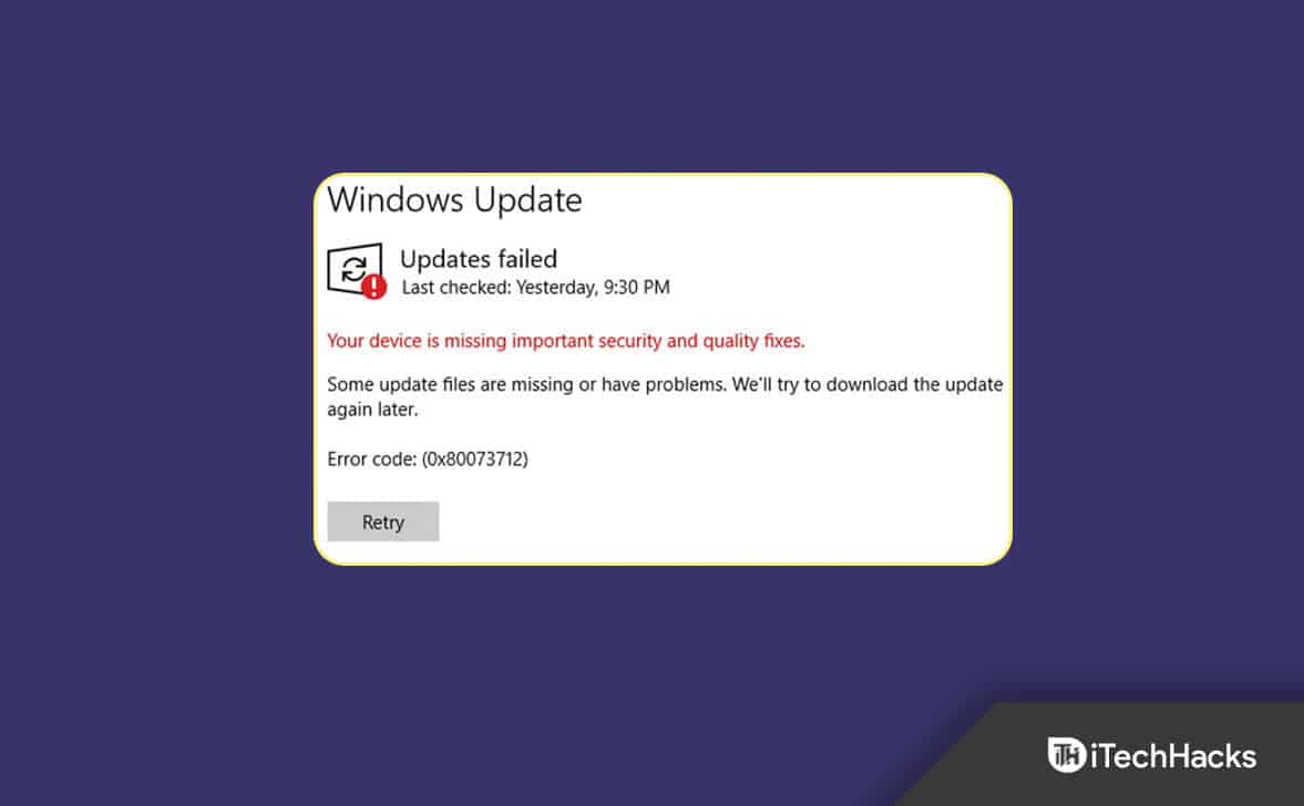 A su dispositivo le faltan correcciones importantes de seguridad y calidad Windows 11