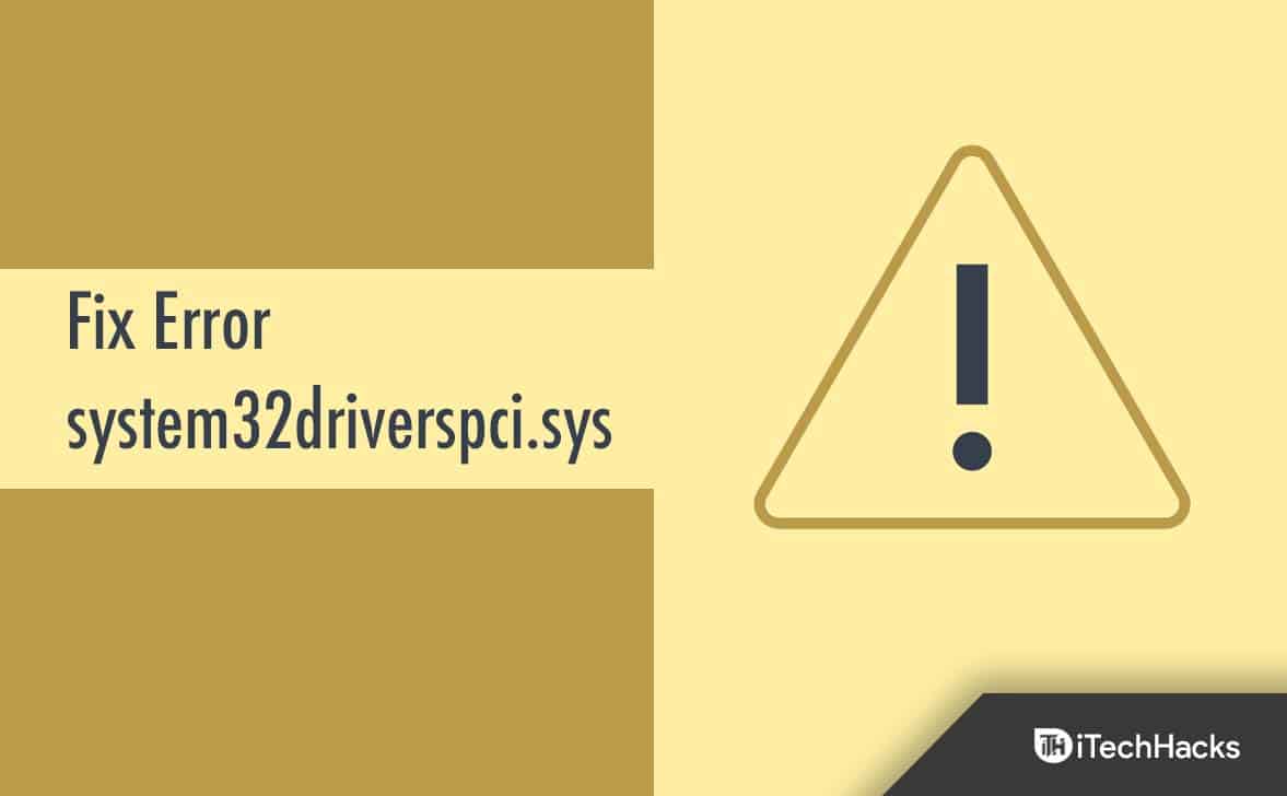 Cómo solucionar el error @system32driverspci.sys que falta