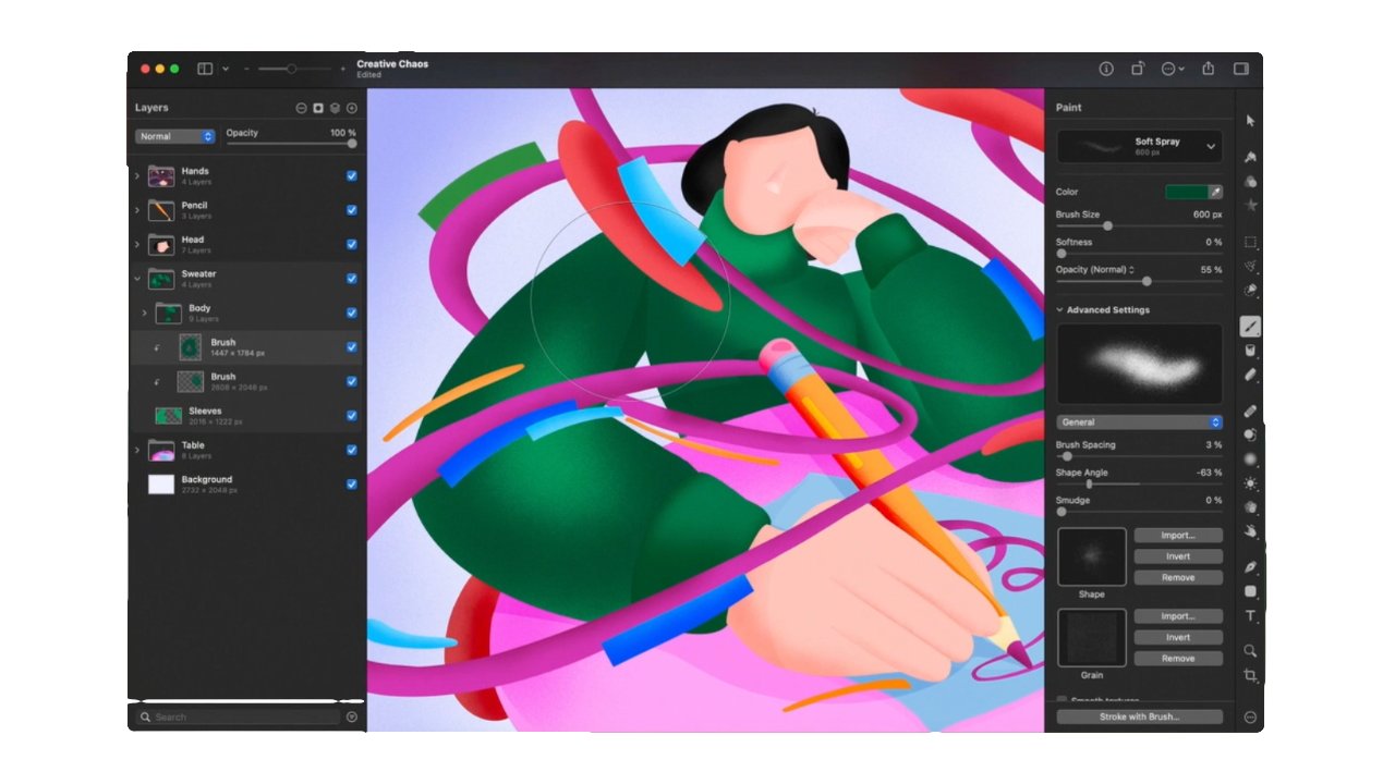 Pixelmator Pro ottiene migliori immagini grezze, accessibilità
