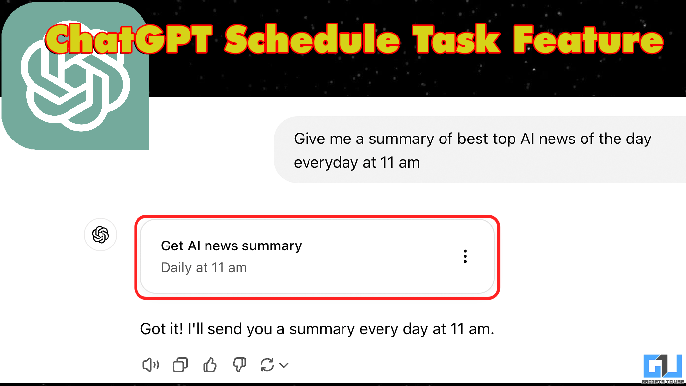 Jak používat funkci připomenutí a úlohy chatgpt na PC a aplikaci
