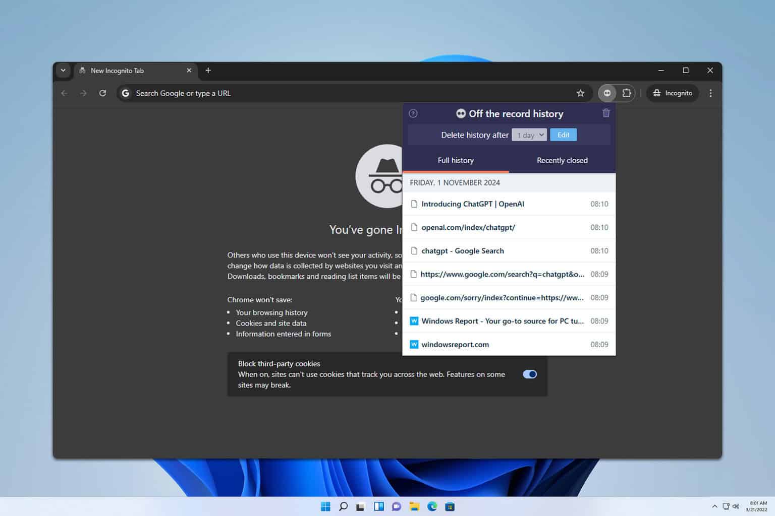 Chrome Incognitoの履歴を確認して取得:それを行う方法は?