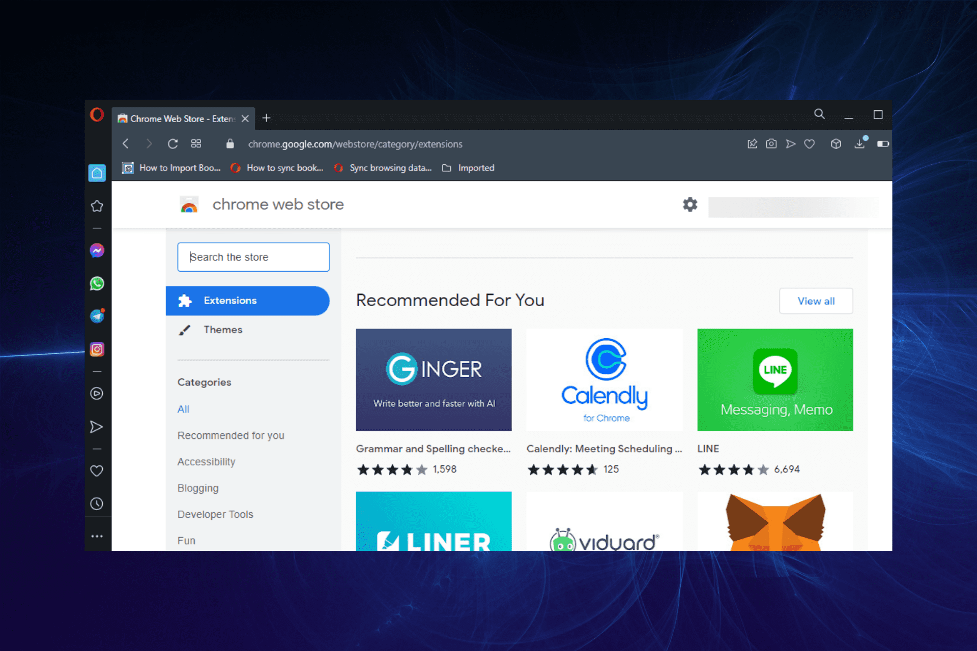 Cómo instalar y administrar extensiones de Chrome en Opera