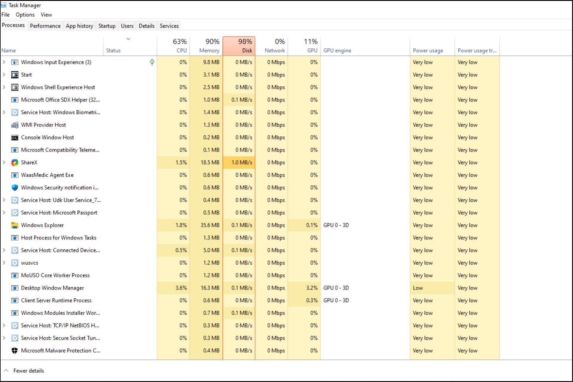 Πόσες διαδικασίες πρέπει να εκτελούνται στα Windows 11;
